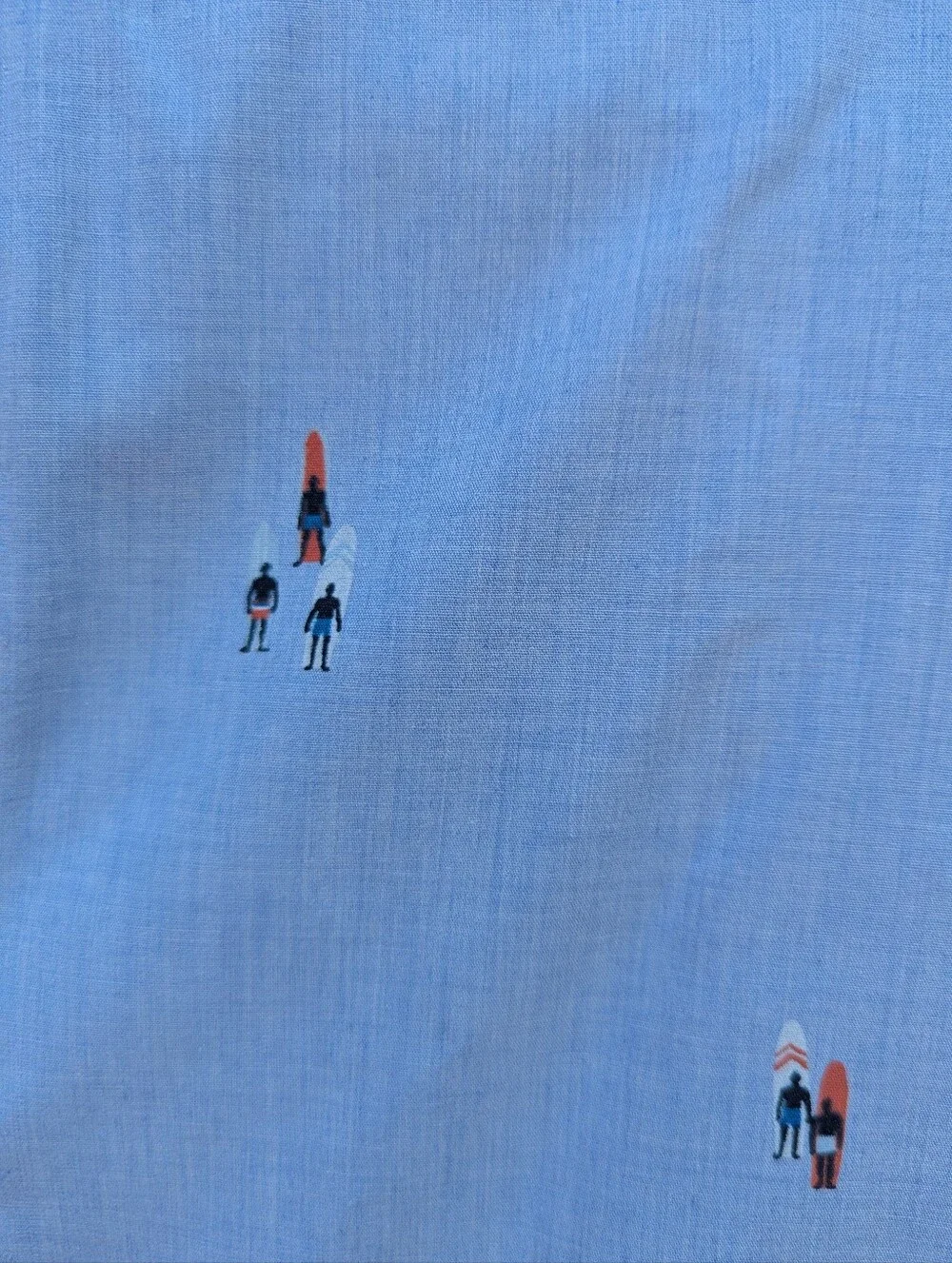Banana Republic Light Blue Poplin Shirt with Surf Print L